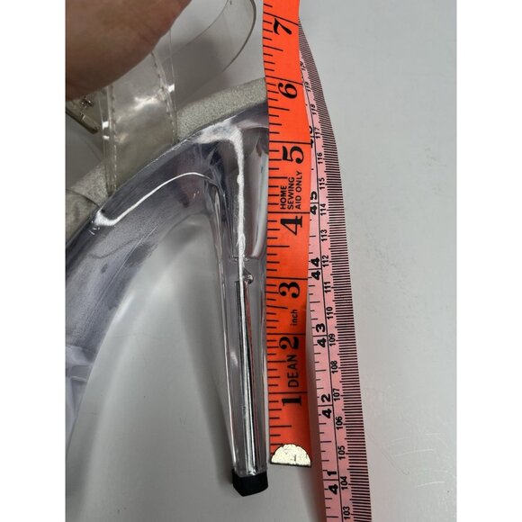 Pleasers Fabulicious 6" Clear Stiletto Heels SZ 7.5 Ankle Strap 2" Platform Lip - Picture 6 of 7